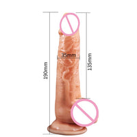 Telescopic Heating Dildo G-spot Massager. Huge Realistic Penis, Sex Product.