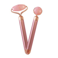 Electric Jade 2 IN 1 Natural Rose Quartz Facial Roller Massage Tool