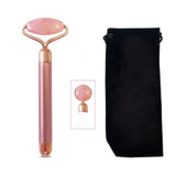 Electric Jade 2 IN 1 Natural Rose Quartz Facial Roller Massage Tool