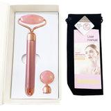 Electric Jade 2 IN 1 Natural Rose Quartz Facial Roller Massage Tool