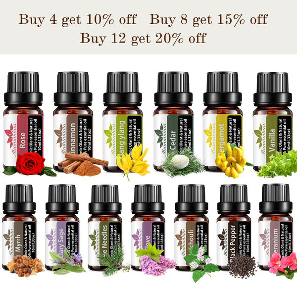 Essential Oils 100% Pure Natural 10ml Glass Bottle For Diffuser