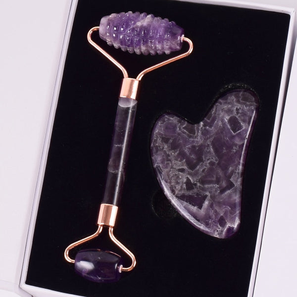 Amethyst Natural Stone Crystal Face Roller Massage Tool