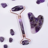 Amethyst Natural Stone Gua Sha Crystal Body and Face Roller