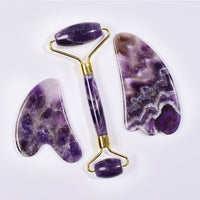 Amethyst Natural Stone Gua Sha Crystal Body and Face Roller