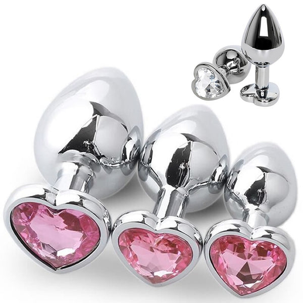 Pink Gem Anal Plug Stainless Steel