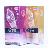 5D Dotted Thread Ribbed G Point Latex Condoms Contraceptive for Men 12PCS