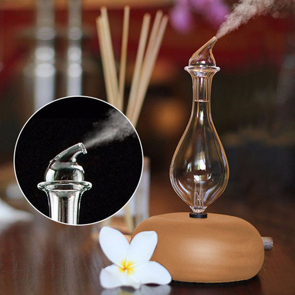 Wooden Glass Aromatherapy Pure Essential Oils Diffuser Air Nebulizer Humidifier Household Humidifier Air Conditioning Appliance