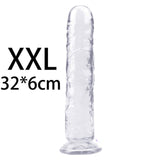 YEMA Translucent Soft Jelly Big Dildo Realistic Fake Dick Penis Butt Plug Sex Toys for Woman Men Vagina Anal Massage