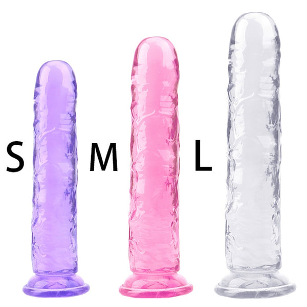 YEMA Translucent Soft Jelly Big Dildo Realistic Fake Dick Penis Butt Plug Sex Toys for Woman Men Vagina Anal Massage